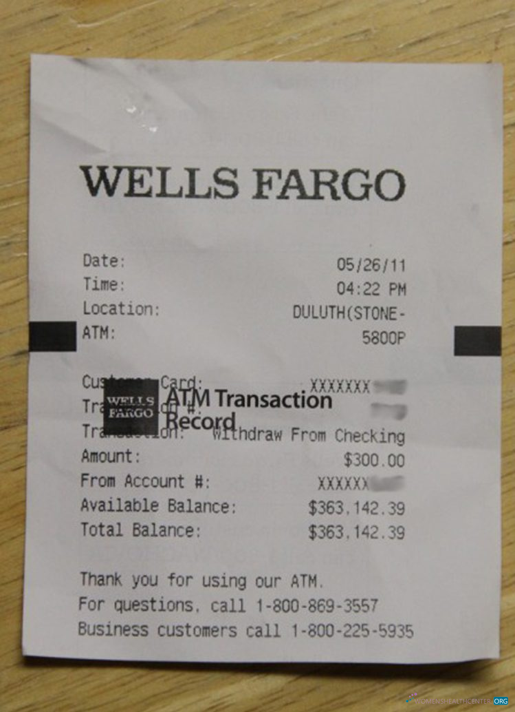 Download USA Wells Fargo company payment receipt Photoshop template